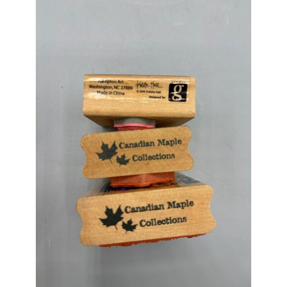 3 Halloween Rubber Stamp Witch Dracula Cat Pumpkin Canadian Maple Collections - Picture 5 of 7